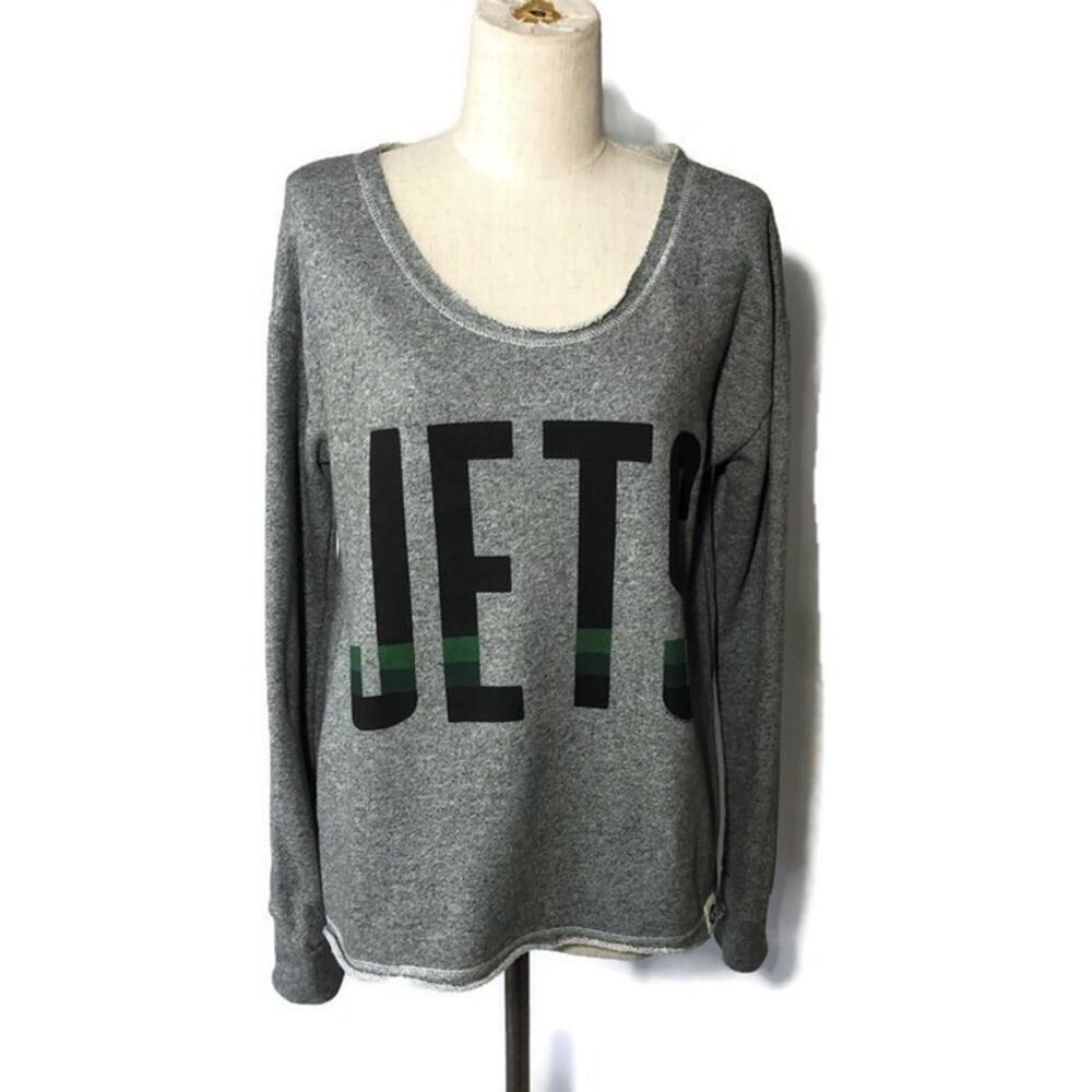 Junk Food M grey Jets scoop neck top